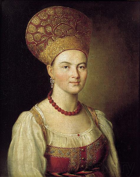 Ivan Argunov Portrait of an Unknown Woman in Russian Costume Spain oil painting art